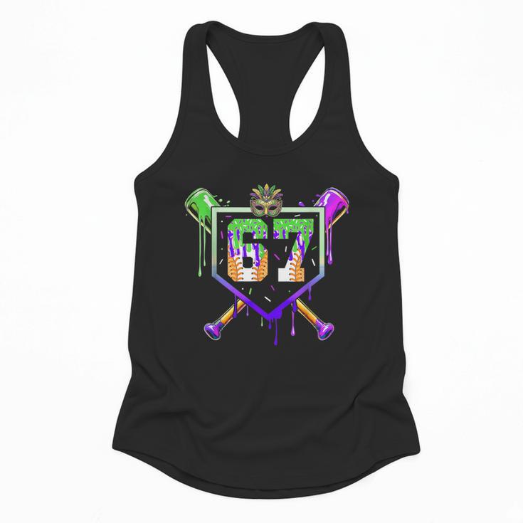 Mardi Gras Baseball Carnival Party Ice Cream Drip Boys Flowy Tank