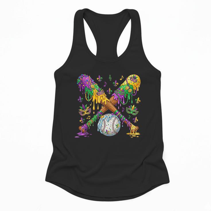 Mardi Gras Baseball Drip Shirt Cool Dripping Baseball Drip Flowy Tank