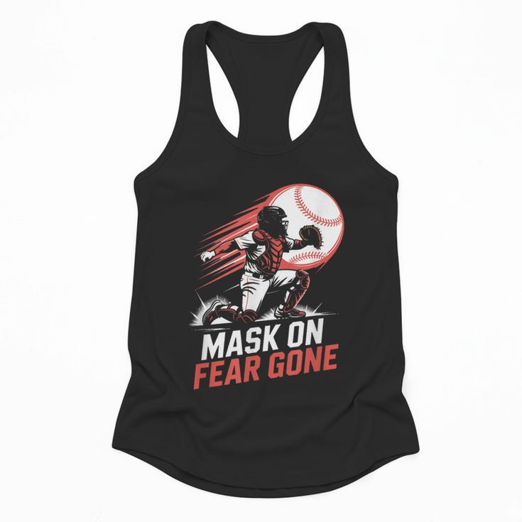 Mask On Fear Gone Baseball Catcher Softball Flowy Tank