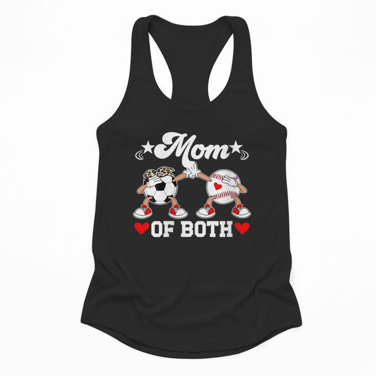 Mom Of Both Soccer Baseball Mom Of A Baseball Soccer Player Flowy Tank