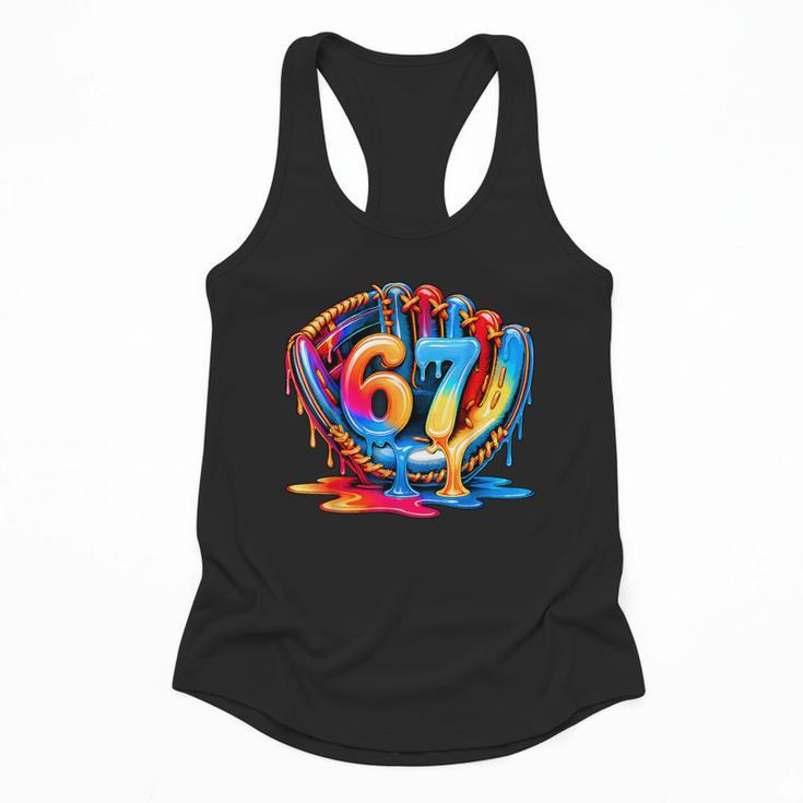 Number 67 Baseball Glove Ice Cream Drip Six Seven Meme Flowy Tank