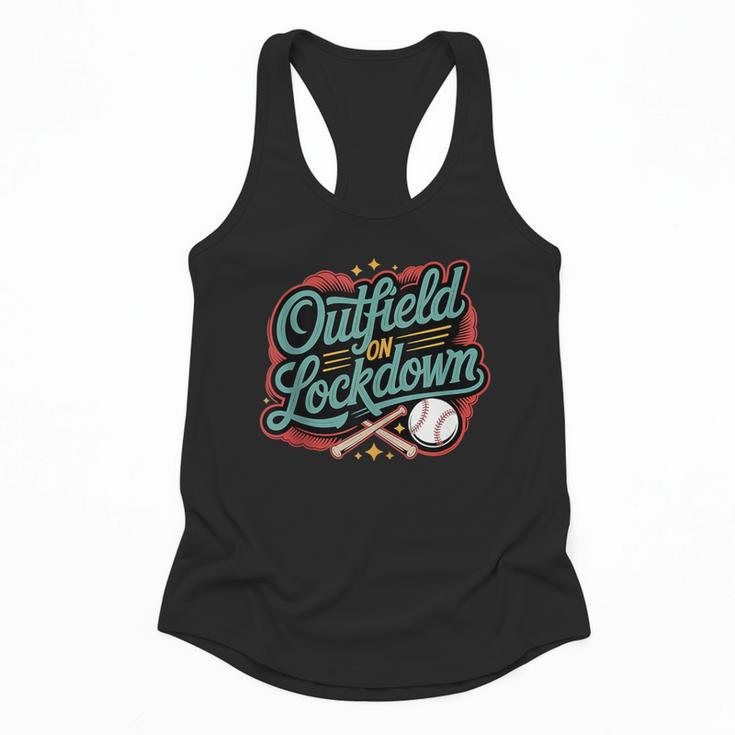 Outfield On Lockdown Baseball Defense Sports Flowy Tank