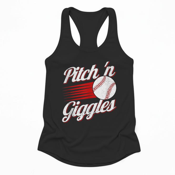 Pitch 'n Giggles Baseball Player Women Baseball Mom Flowy Tank