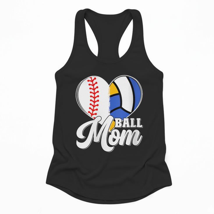 Proud Ball Mom Volleyball Baseball Mom Heart Flowy Tank