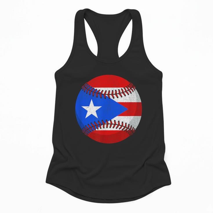 Puerto Rico Baseball Flag Boricua Beisbol Fan Gear Flowy Tank