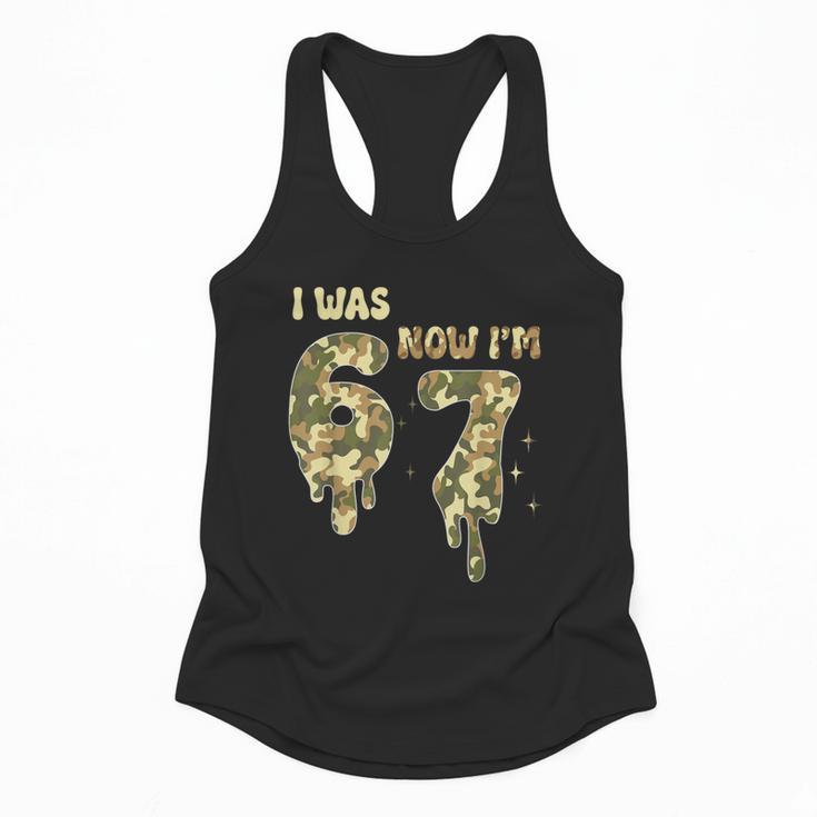 Retro I Was 6 Now I'm 7 Camo 67 Ice Cream Drip Baseball Flowy Tank