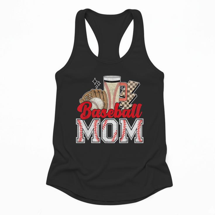 Retro Coffee Baseball Mama Mother's Day Baseball Mom Flowy Tank