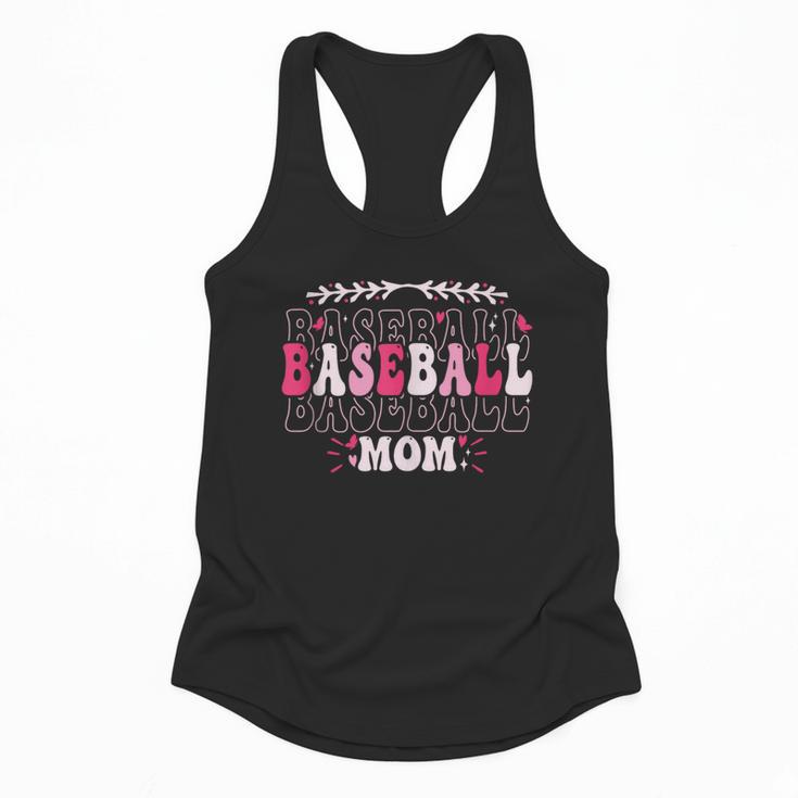 Retro Groovy Baseball Mom Proud Baseball Mom Flowy Tank