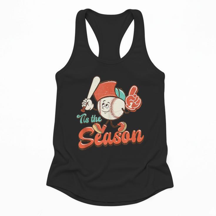 Retro Tis The Season Baseball Mom Baseball Lover Boys Kids Flowy Tank