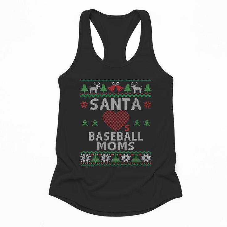 Santa Loves Baseball Moms Ugly Christmas Flowy Tank