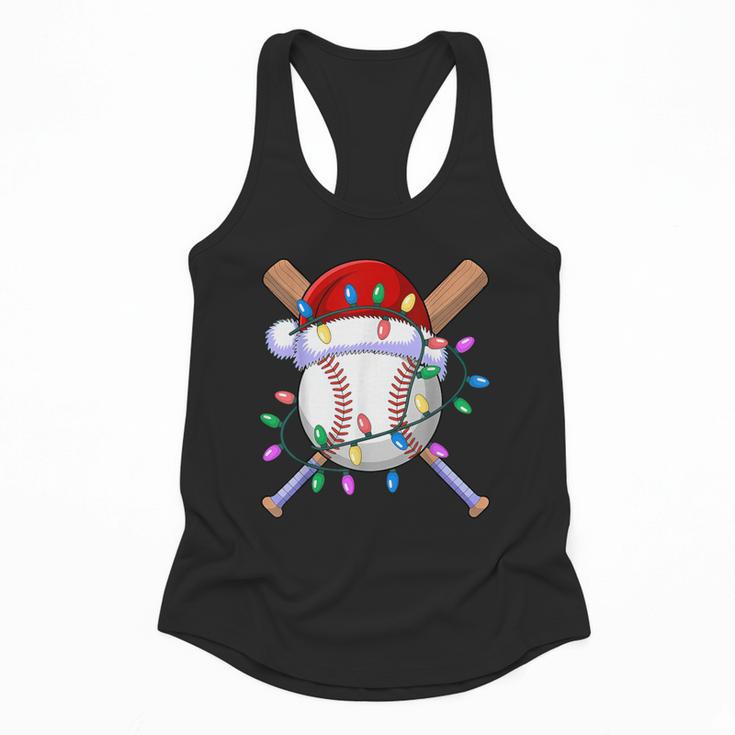 Santa Sports Christmas Baseball Player Flowy Tank