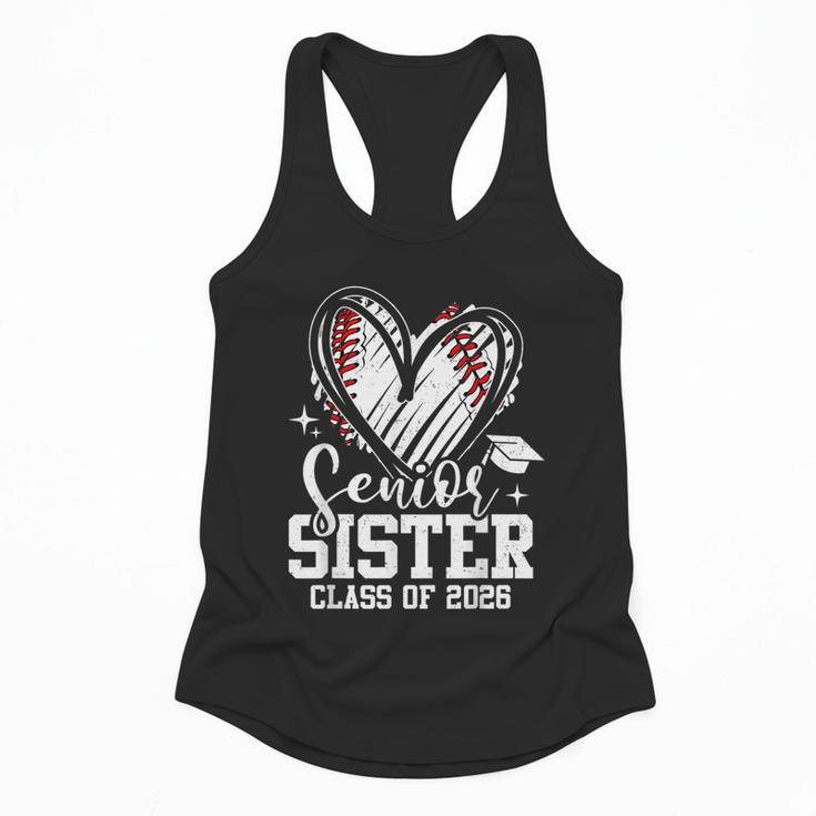 Senior Sister Class Of 2026 Baseball Graduation Heart Flowy Tank