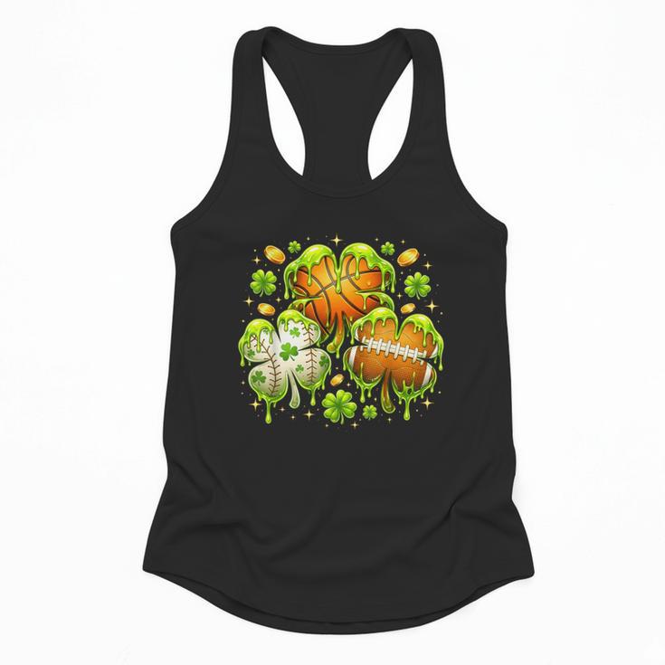 Shamrock Basketball Baseball Drip St Patrick's Day Boys Men Flowy Tank