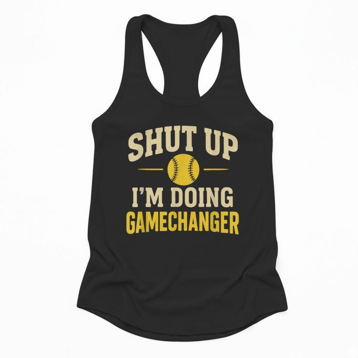 Shut Up I'm Doing Gamechanger Baseball Softball Cheer Flowy Tank