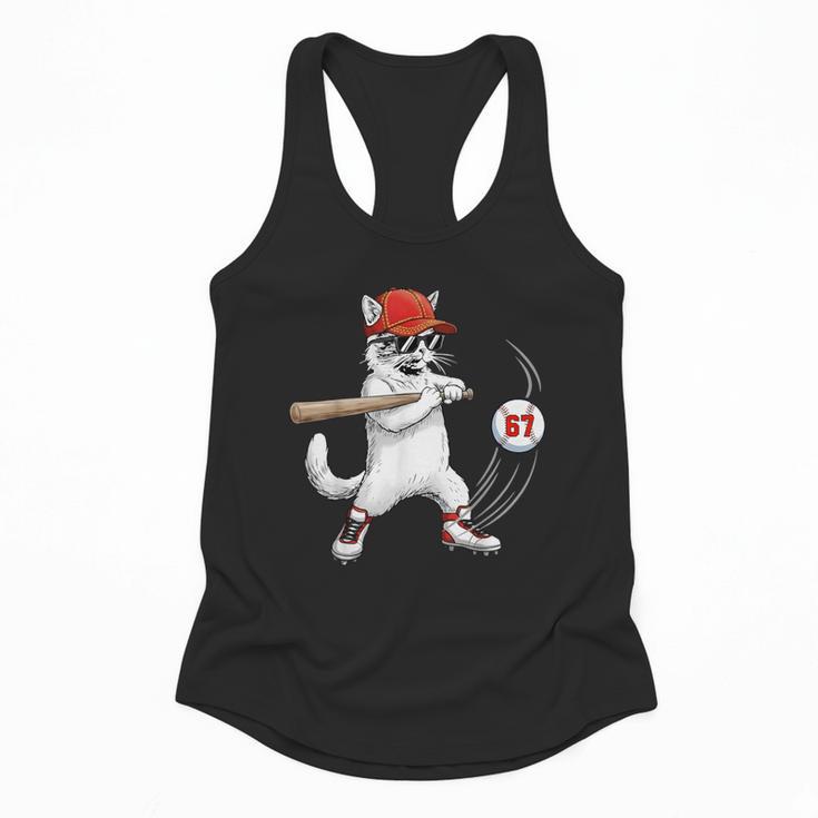 Six Seven 67 Baseball Cat Birthday Men Kids Boys Flowy Tank