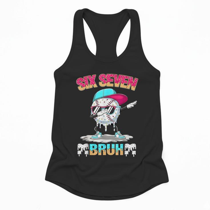 Six Seven 67 Meme Ice Cream Drip Baseball Dabbing Boy Kids Flowy Tank