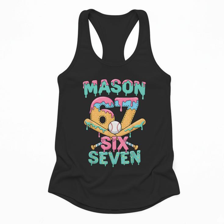 Six Seven Meme Mason Ice Cream Drip Baseball Number 67 Flowy Tank