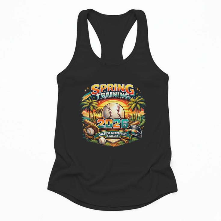 Spring Training 2026 Retro Baseball Palm Cactus Flowy Tank