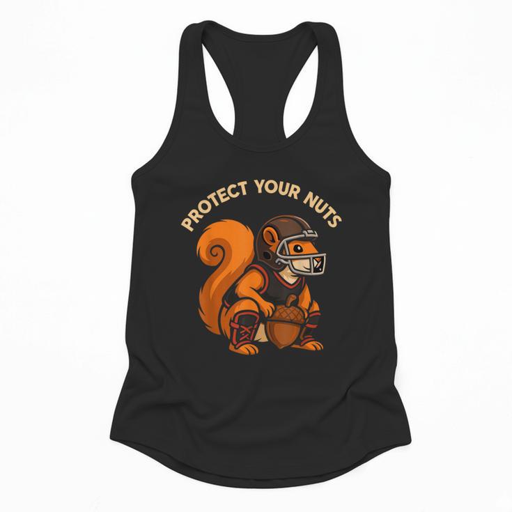 Squirell Baseball Catcher Player Joke Tee Protect Your Nuts Flowy Tank
