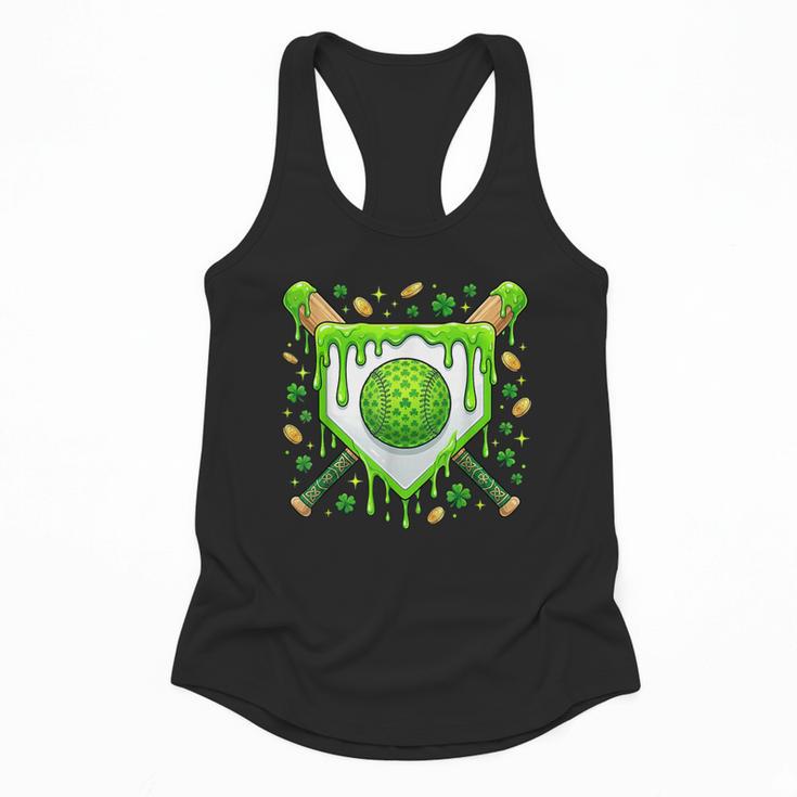 St Patrick Day Baseball Drip Ice Cream Boys Men Flowy Tank