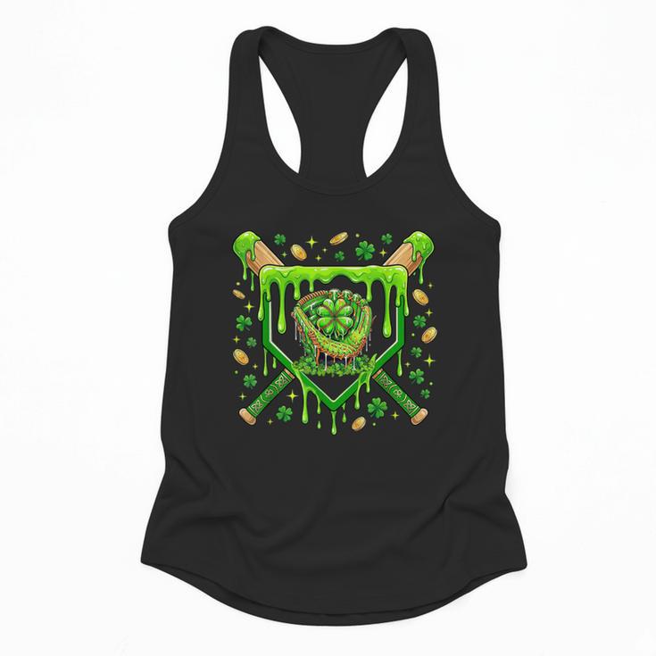 St Patricks Day Baseball Ice Cream Shamrock Baseball Player Flowy Tank