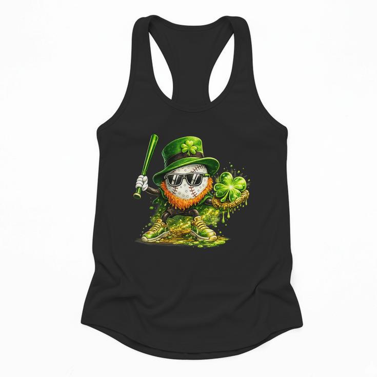 St Patrick’s Day Baseball Shamrock Player Flowy Tank