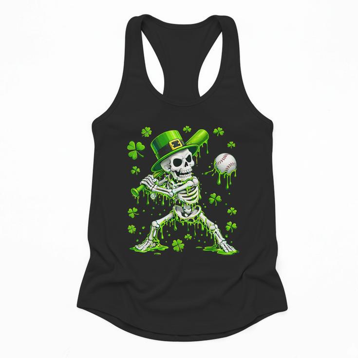 St Patricks Day Baseball Skeleton Irish Leprechaun Hat Boys Flowy Tank
