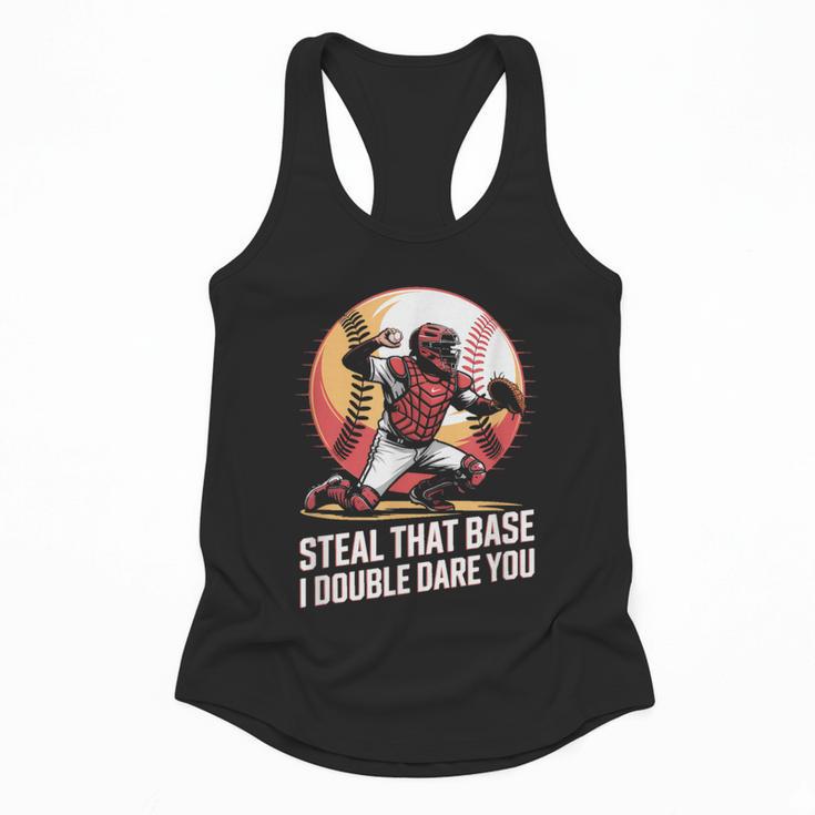 Steal That Base I Double Dare You Baseball Catcher Flowy Tank