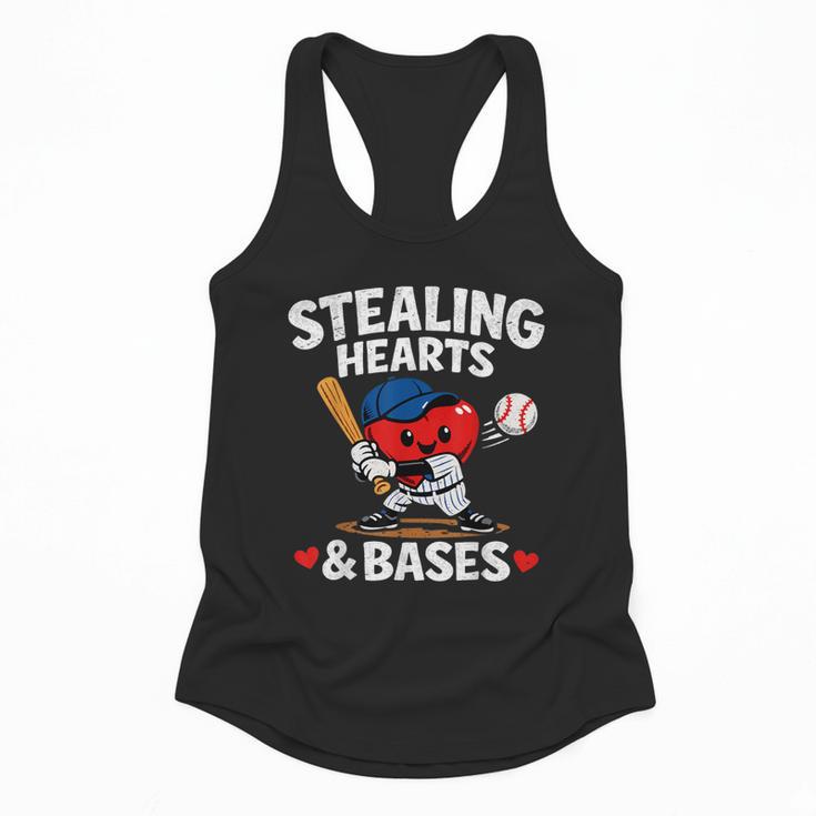 Stealing Hearts & Bases Valentine’s Day Baseball Love Flowy Tank