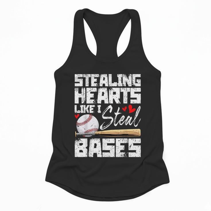 Stealing Hearts Like I Steal Bases Baseball Valentines Flowy Tank