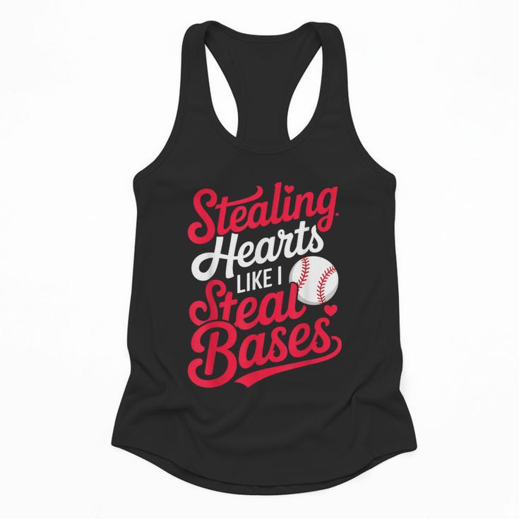 Stealing Hearts Like I Steal Bases Cute Baseball Boys Flowy Tank