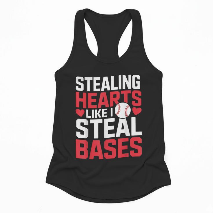 Stealing Hearts Like I Steal Bases Cute Baseball Kids Flowy Tank