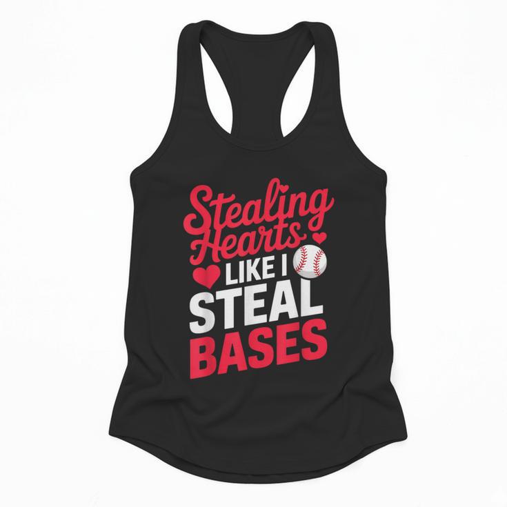 Stealing Hearts Like I Steal Bases Cute Baseball Valentine Flowy Tank