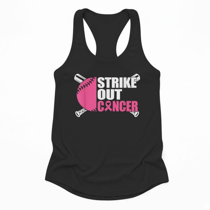 Strike Out Cancer Breast Cancer Awareness Baseball Warrior Flowy Tank