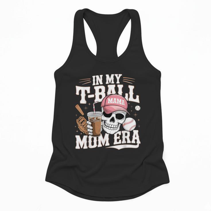 In My T-Ball Mom Era Baseball Mom Skull Coffee Vintage Flowy Tank