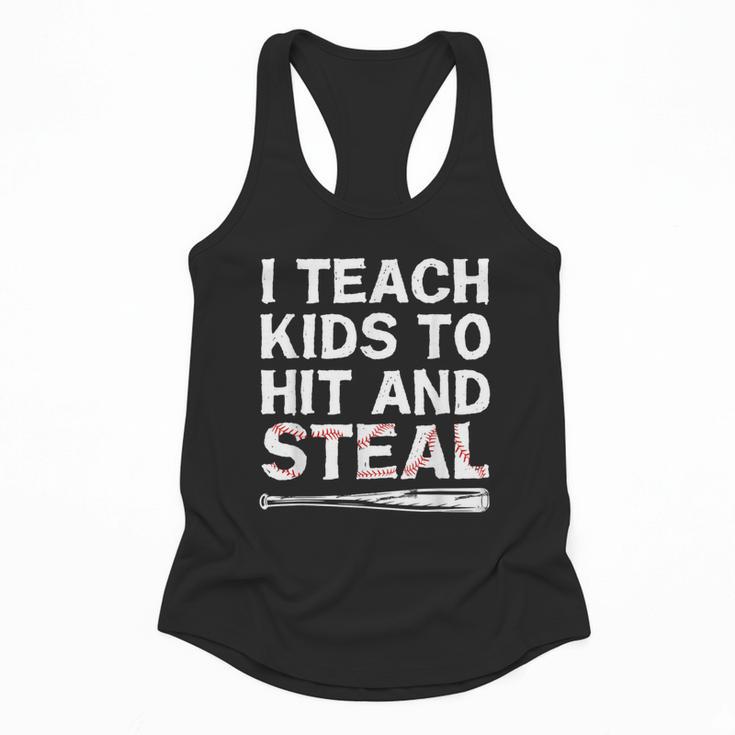 I Teach Kids To Hit And Steal Baseball Coach Sport Lover Men Flowy Tank