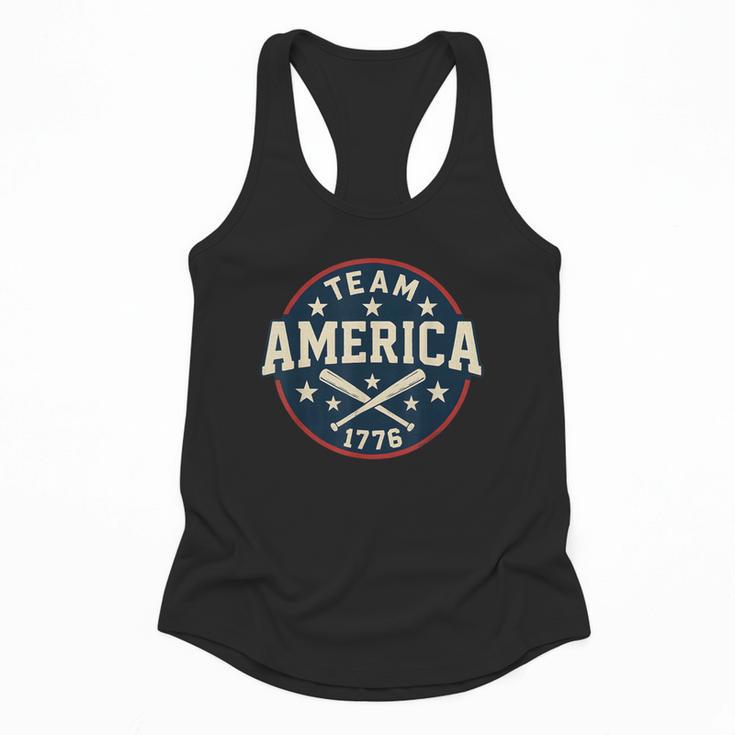 Team America 1776 4th Of July Patriotic Baseball Flowy Tank