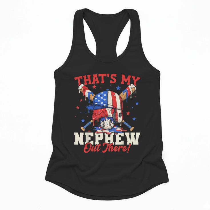 That's My Nephew Out There Baseball Cream Drip Crossed Bat Flowy Tank