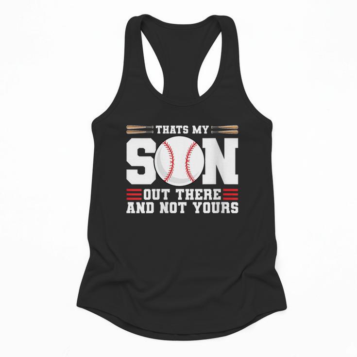 Thats My Son Out There And Not Yours Baseball Mom Flowy Tank