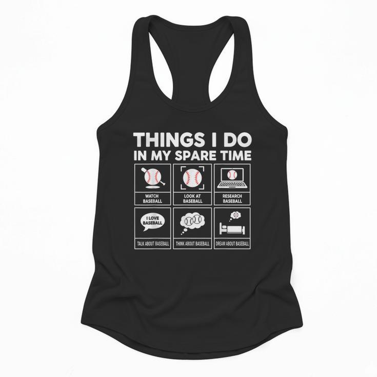 Things I Do Spare Time Baseball Player Men Women Kids Flowy Tank