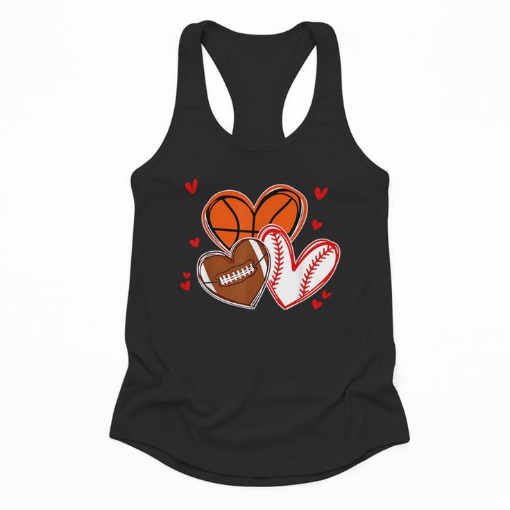 Valentines Baseball Basketball Football Heart Boy Men Flowy Tank