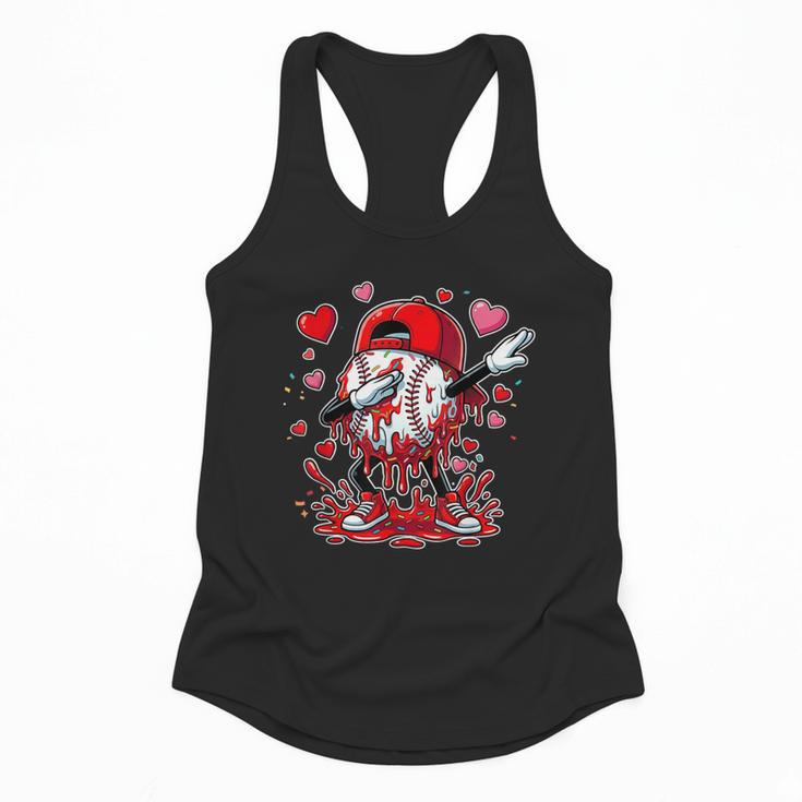 Valentines Baseball Toddler Boys Kids Dabbing Baseball Drip Flowy Tank