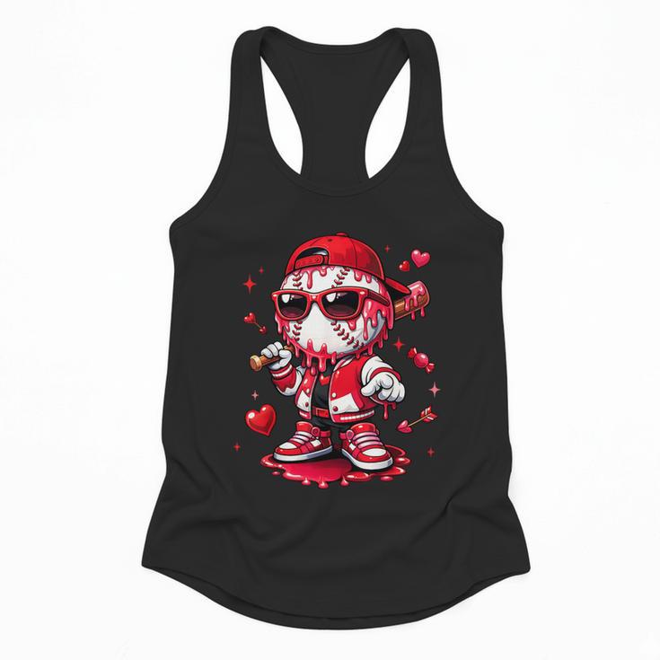 Valentines Day Baseball Drip Ice Cream For Boys Kids Teens Flowy Tank