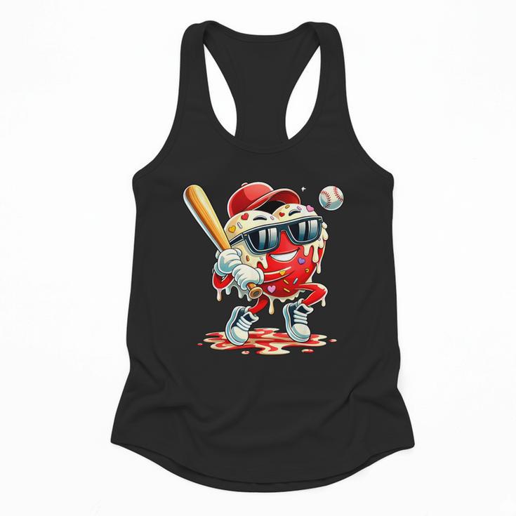 Valentines Day Heart Baseball Drip Ice Cream Boys Kids Men Flowy Tank