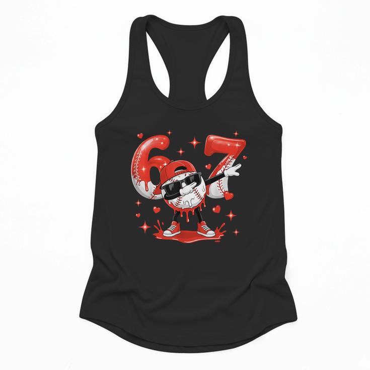 Valentines Day Six Seven Baseball 6 7 Meme Dab Heart Boys Flowy Tank