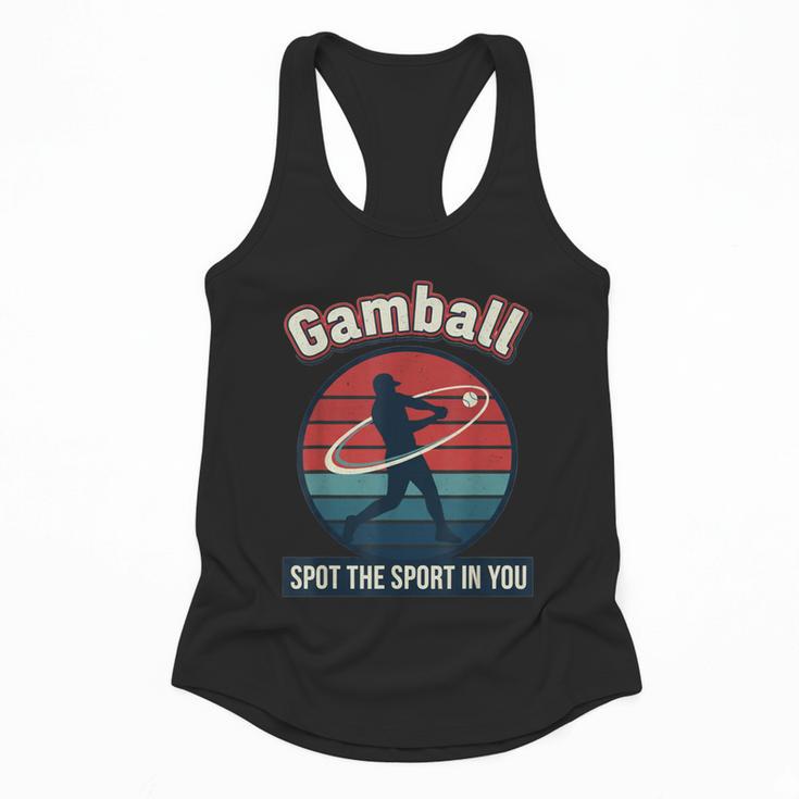 Vintage Baseball Batter Retro Sports Circle Graphic Flowy Tank