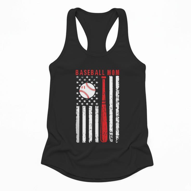 Vintage Baseball Flag Women Baseball Mom Flowy Tank