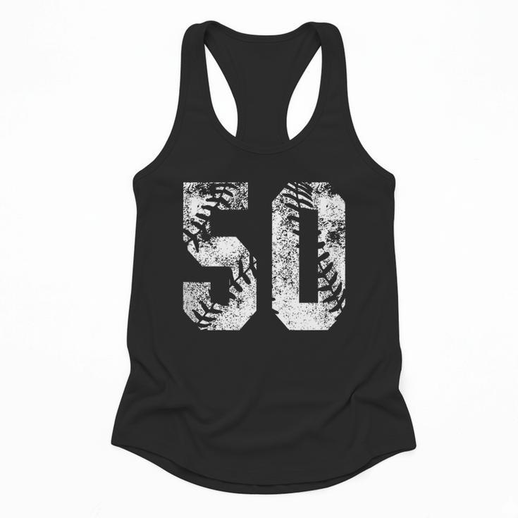 Vintage Baseball Number 50 Jersey Player Uniform Flowy Tank