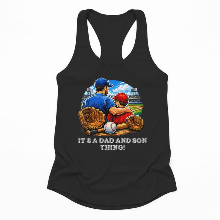 Women's Father Son Baseball Father's Day Flowy Tank