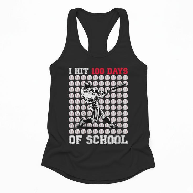 Women's I Hit 100 Days Of School Baseball 100th Day Boys Kids Flowy Tank